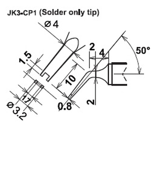 ปลายหัวแร้งซามูไร Cera cote samurai solder tip jk3-cp1